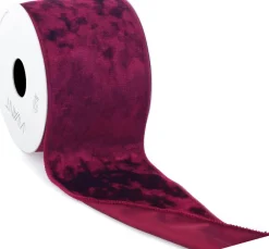 Intratuin Vivant Weihnachtsband Velvet bordeaux 300 x 7 cm| Weihnachtsschleifen Und -Bänder