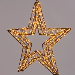 Intratuin Weihnachtsanhänger 3D Stern schwarz mit 1200 LEDs wit D 56 H 5 cm| Weihnachtssterne|Weihnachtsfiguren (Außen)