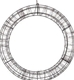 Intratuin Weihnachtsanhänger Kranz schwarz mit 1200 LEDs warmweiß D 56 cm| Weihnachtsfiguren (Außen)