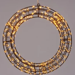 Intratuin Weihnachtsanhänger Kranz schwarz mit 800 LEDs warmweiß D 36 cm| Weihnachtsfiguren (Außen)