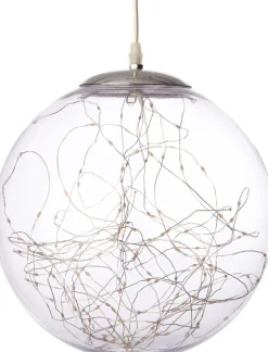 Intratuin Weihnachtsanhänger Kugel klar mit 80 LEDs warmweiß D 18 cm| Weihnachtsdeko Zum Aufhängen