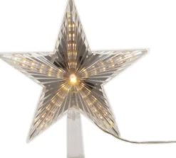Intratuin Weihnachtsbaumspitze Stern mit LED-Beleuchtung H 22 cm| Weihnachtsbaumspitzen