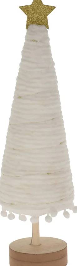 Intratuin Weihnachtsdeko Baum Cosy weiß mit 20 LEDs warmweiß D 11 H 38 cm| Weihnachtsfiguren & -Objekte