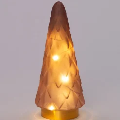 Intratuin Weihnachtsdeko Baum rosa mit 10 LEDs warmweiß D 10,5 H 24,5 cm| Weihnachtsfiguren & -Objekte