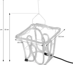 Intratuin Weihnachtsdeko Laterne mit 144 LEDs warmweiß 22,5 x 22,5 x 41 cm| Weihnachtsfiguren (Außen)