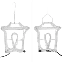 Intratuin Weihnachtsdeko Laterne mit 144 LEDs warmweiß 22,5 x 22,5 x 41 cm| Weihnachtsfiguren (Außen)