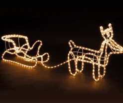 Intratuin Weihnachtsdeko Rentier mit Schlitten 324 LEDs warmweiß 145 x 21 x 45 cm| Weihnachtsfiguren (Außen)