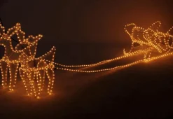 Intratuin Weihnachtsdeko Rentiere mit Schlitten 756 LEDs warmweiß 200 x 55 x 62 cm| Weihnachtsfiguren (Außen)