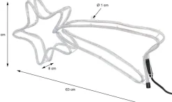 Intratuin Weihnachtsdeko Stern mit 144 LEDs warmweiß 63 x 8 x 28 cm| Weihnachtsfiguren (Außen)