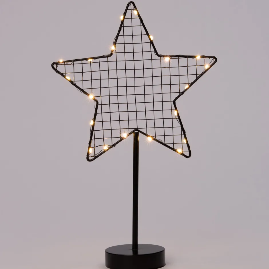 Intratuin Weihnachtsdeko Stern mit Gitter 20 LEDs warmweiß 7 x 25 x 40 cm| Weihnachtssterne