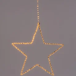 Intratuin Weihnachtsdeko Stern schwarz mit 200 LEDs warmweiß D 37 cm| Weihnachtsdeko Zum Aufhängen|Weihnachtssterne