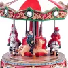 Intratuin Weihnachtsdorf Karussell mit LED Beleuchtung H 15 cm| Weihnachtsdorf Figuren & Objekte