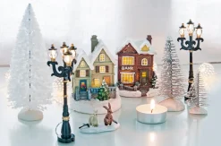 Intratuin Weihnachtsdorf Laternen mit LED Beleuchtung H 11 cm 2 St.| Weihnachtsdorf Beleuchtung