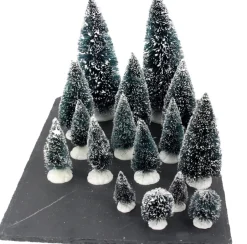 Intratuin Weihnachtsdorf Miniatur-Tannenbäume Set 16-teilig| Weihnachtsdorf Figuren & Objekte