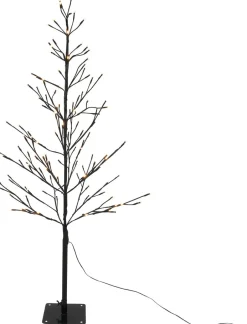 Intratuin Weihnachtsfigur Baum schwarz mit Beleuchtung D 40 H 120 cm| Weihnachtsfiguren (Außen)