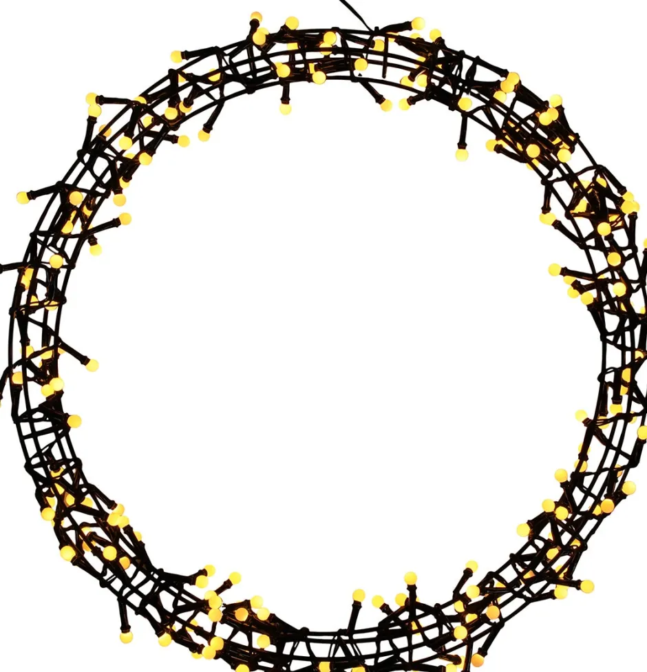 Intratuin Weihnachtskranz Kugeln mit 200 Lampen warmweiß D 45 H 4 cm| Weihnachtskränze