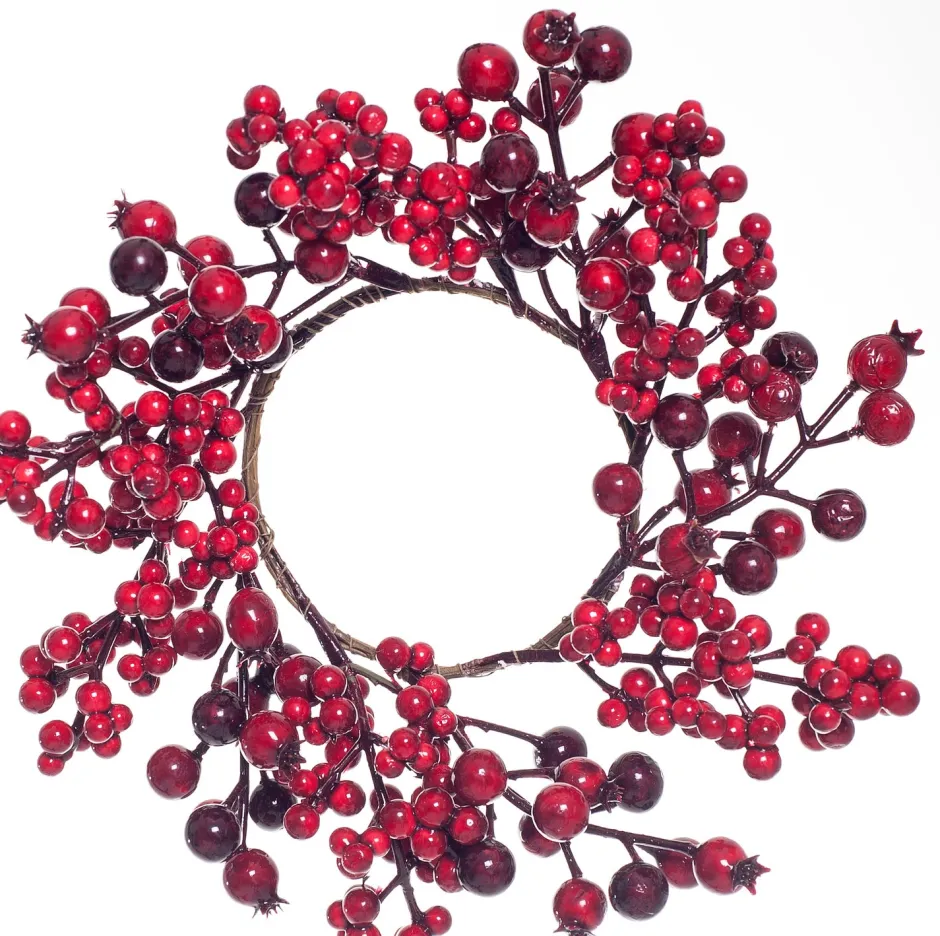 Intratuin Weihnachtskranz mit Beeren und Hagebutten D 12/25 cm| Weihnachtskränze