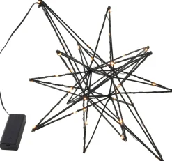 Intratuin Weihnachtsstern beleuchtet schwarz mit 40 LEDs warmweiß D 36 cm| Weihnachtssterne