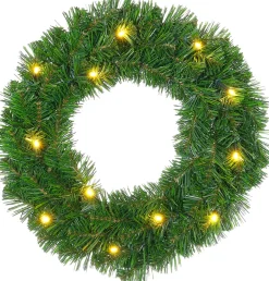 Intratuin Winterberg Weihnachts- / Adventskranz künstlich mit LED-Beleuchtung D 35 cm| Weihnachtskränze