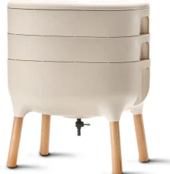 Intratuin Wurmkomposter beige 50,5 x 38 x 60,5 cm| Pflanzerde & Substrat|Komposterde