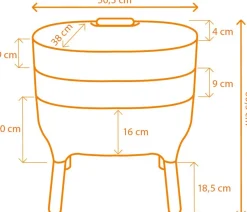 Intratuin Wurmkomposter beige 50,5 x 38 x 60,5 cm| Pflanzerde & Substrat|Komposterde