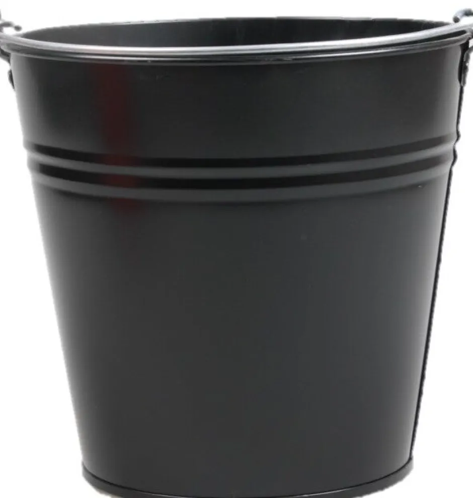 Intratuin Zinc Collection Zinkeimer Janne schwarz 24,5 x 24,5 x 23 cm| Blumentöpfe & Pflanzgefäße