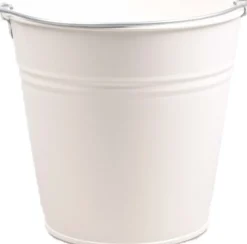 Intratuin Zinc Collection Zinkeimer Janne creme 24,5 x 24,5 x 23 cm| Blumentöpfe & Pflanzgefäße