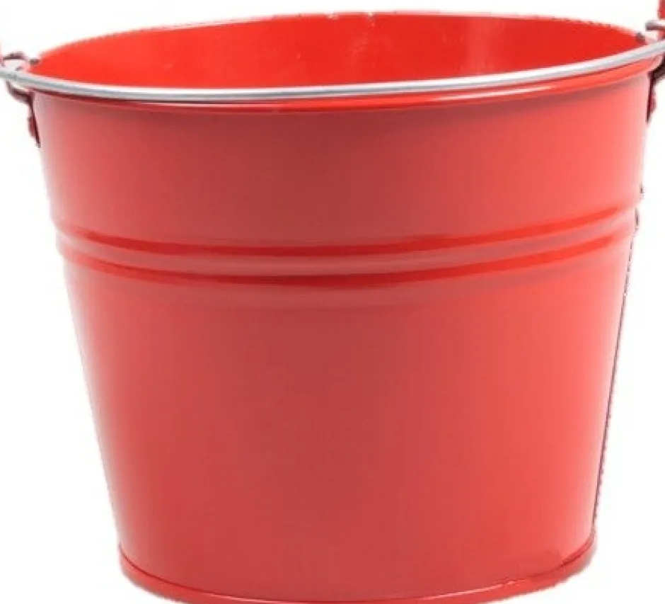 Intratuin Zinc Collection Zinkeimer Elena rot D 23 H 18 cm| Blumentöpfe & Pflanzgefäße