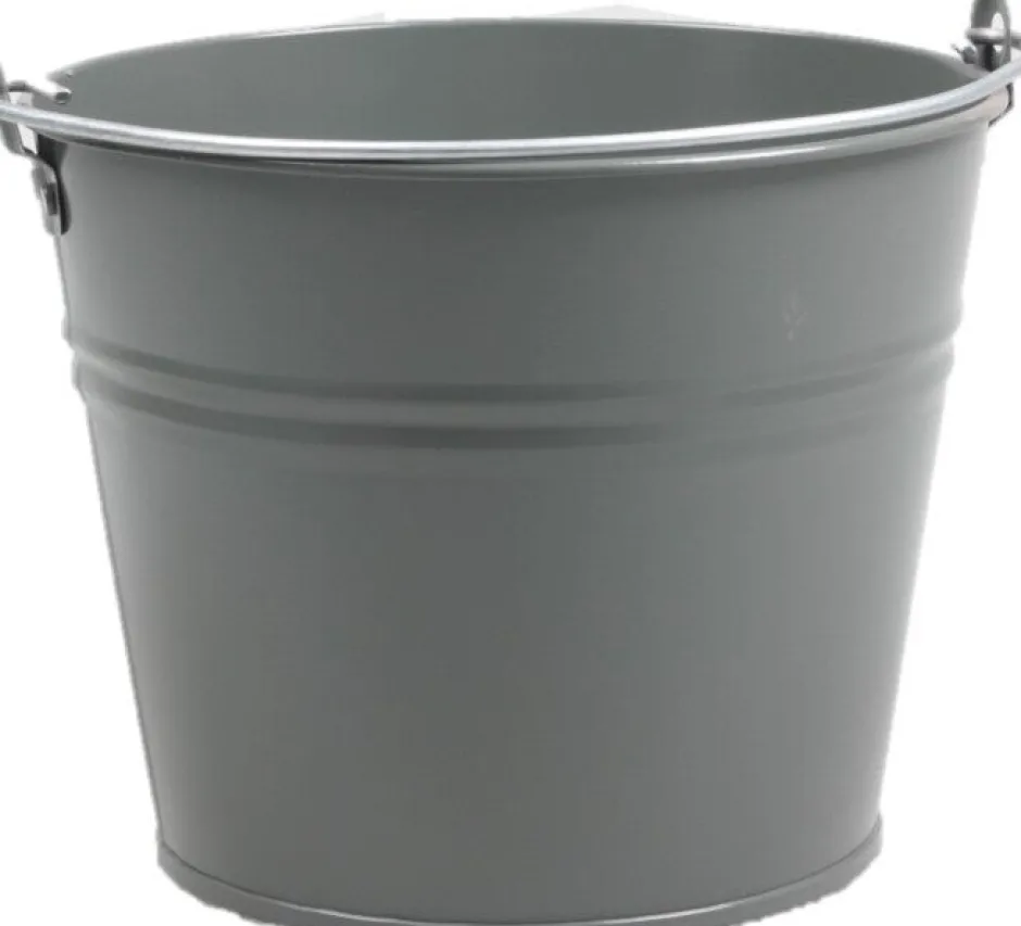 Intratuin Zinc Collection Zinkeimer Elena grau D 23 H 18 cm| Blumentöpfe & Pflanzgefäße