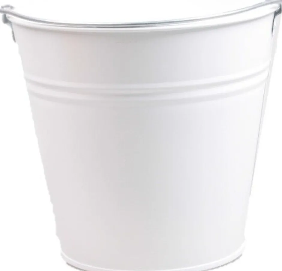 Intratuin Zinc Collection Zinkeimer Janne weiß 24,5 x 24,5 x 23 cm| Blumentöpfe & Pflanzgefäße