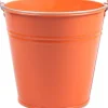 Intratuin Zinc Collection Zinkeimer Janne oranje 24,5 x 24,5 x 23 cm| Blumentöpfe & Pflanzgefäße