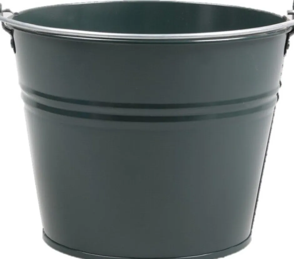 Intratuin Zinc Collection Zinkeimer Elena grün D 23 H 18 cm| Blumentöpfe & Pflanzgefäße